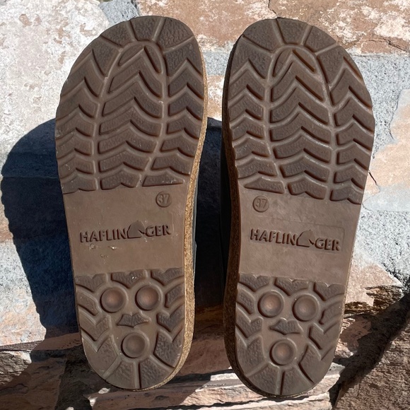 Haflinger Gray Leather Cork bottom Slip On Mules Women’s Size 7 37 Like New - Picture 10 of 13